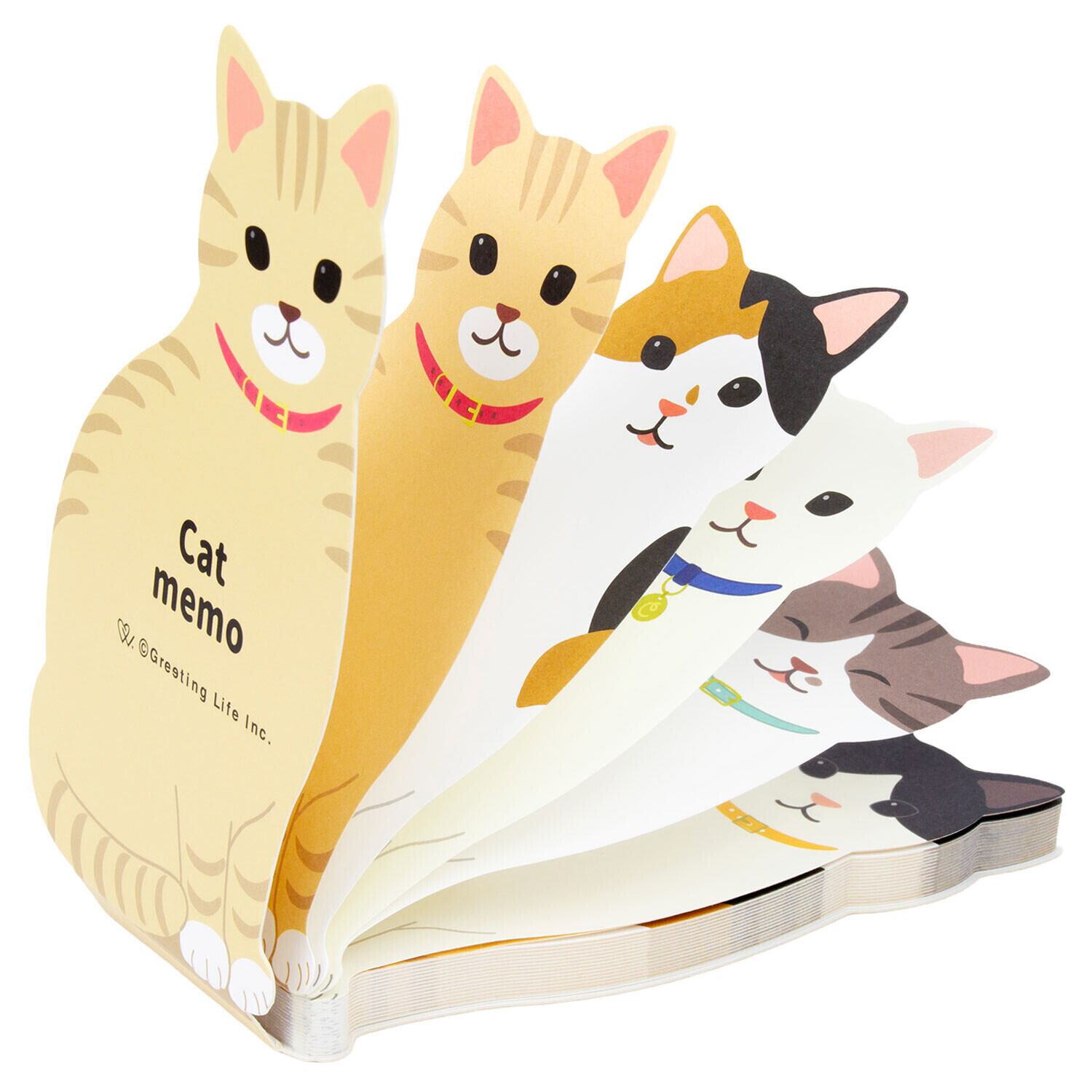 グリーティングライフ ねこ アニマルダイカットメモ GL02