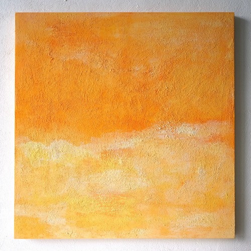 お部屋と気分が明るくなるビタミンカラー　ジューシーオレンジ（Juicy Orange #53005）珪藻土＋アクリル絵具　原画