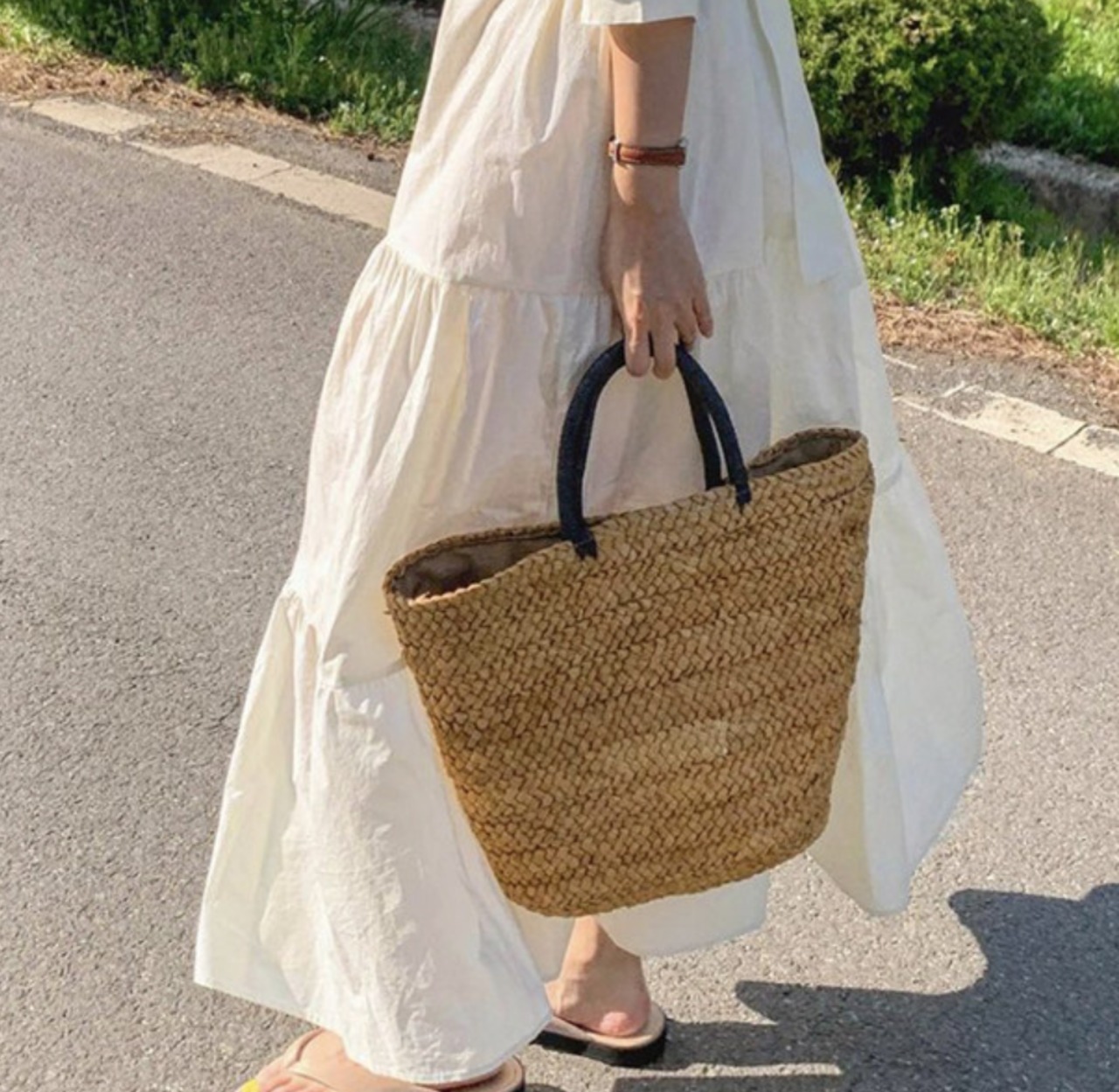 編み込みかごバッグ