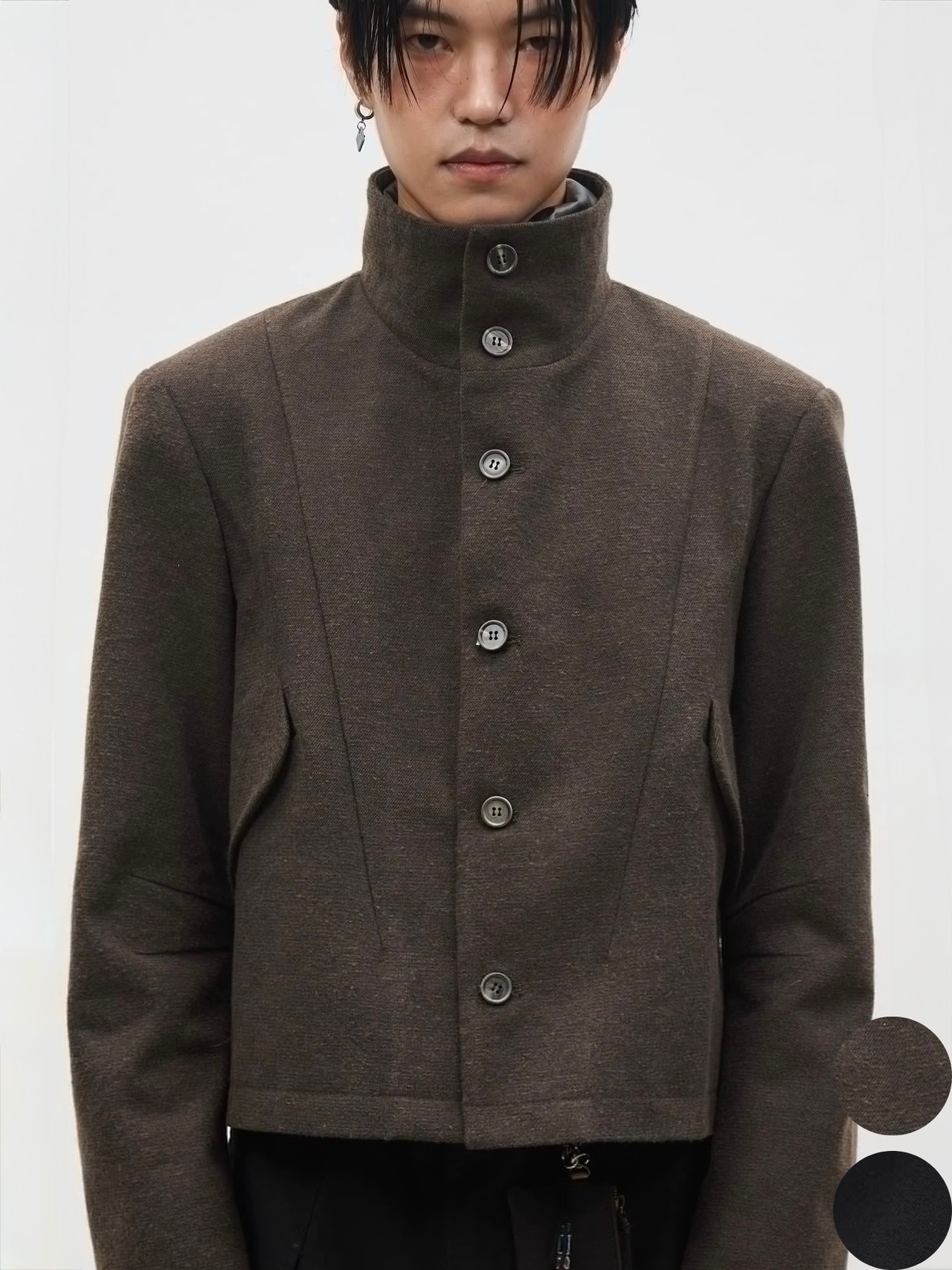 SOUTHFISH Vintage Stand Collar Cropped Jacket