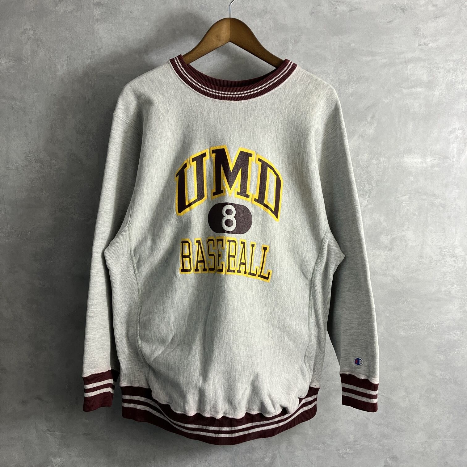 90's CHAMPION リバースウィーブ UMD BASEBALL カレッジロゴ ボーダー