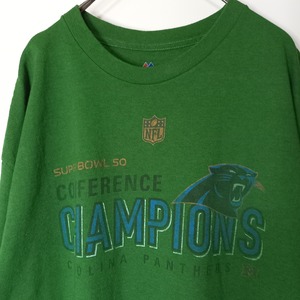 マジェスティック　NFL　クルーネック　プリントTシャツ　パンサーズ　緑