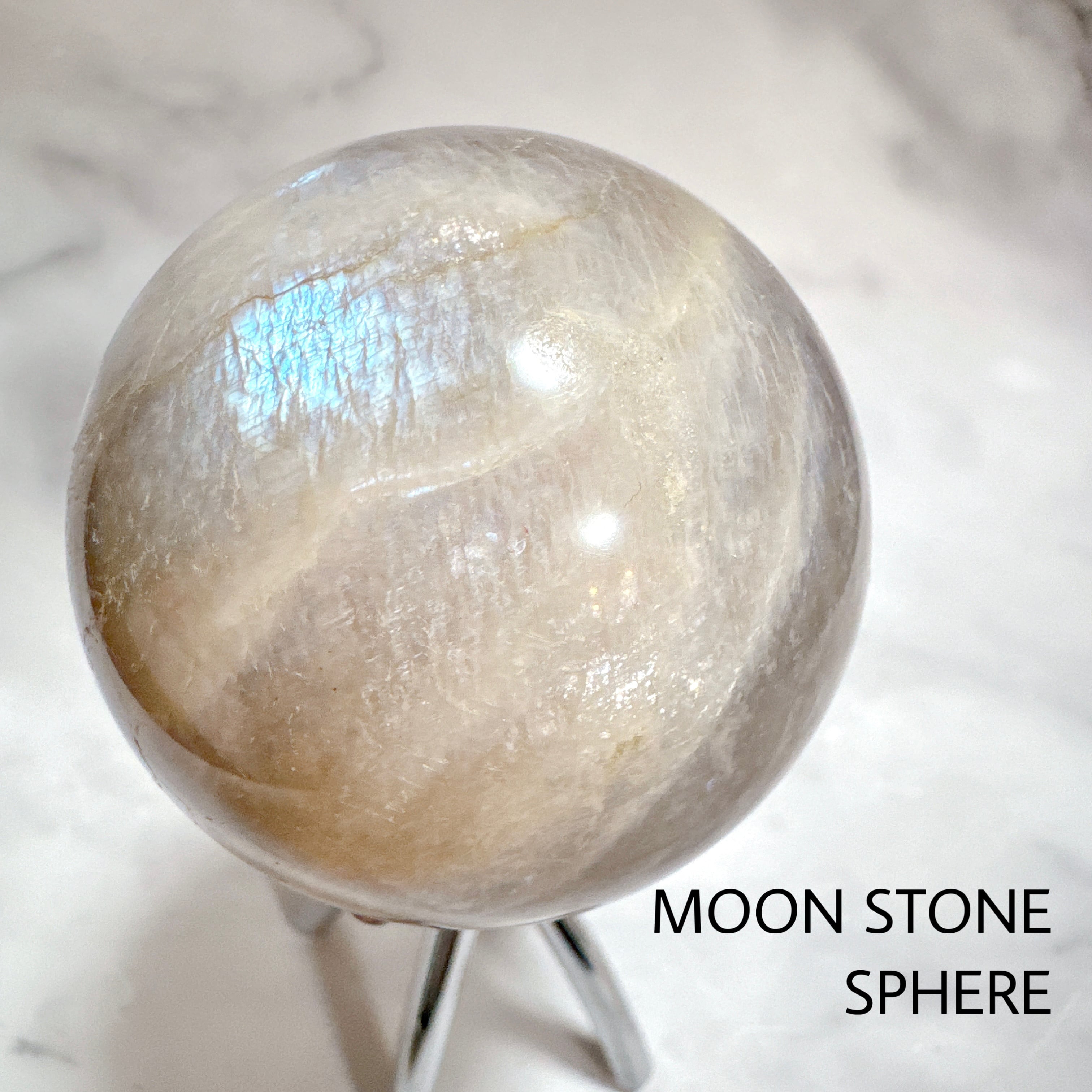 ムーンストーンスフィア 天然石 スタンド付