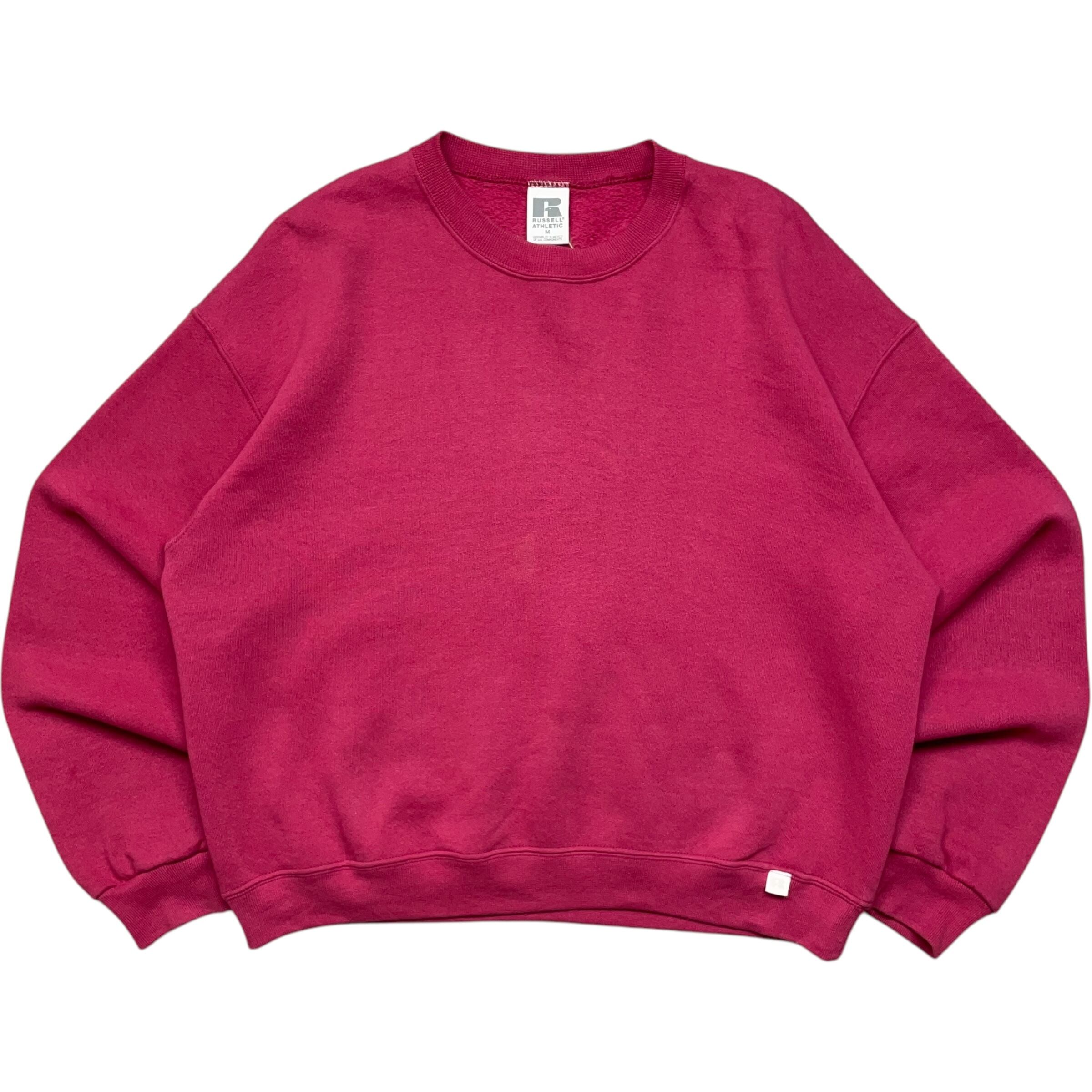 《M》russell athletic ラッセルアスレチック スウェット 無地 ショッキングピンク no.6223
