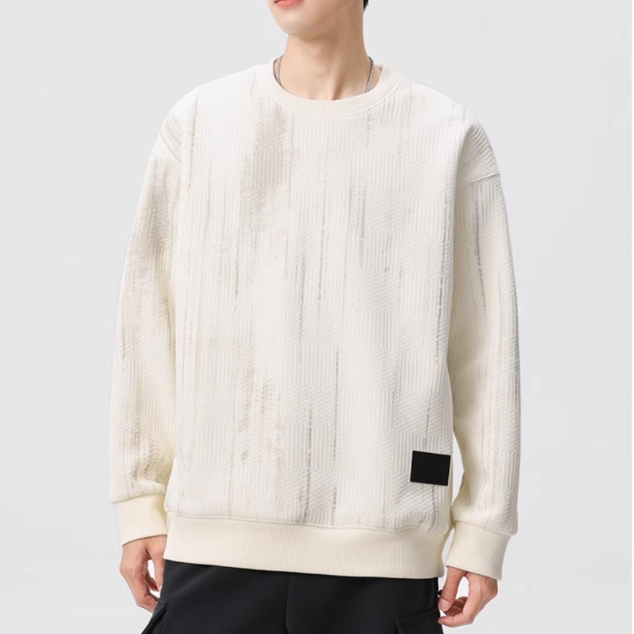 ラウンドネック 長袖ニット af0312