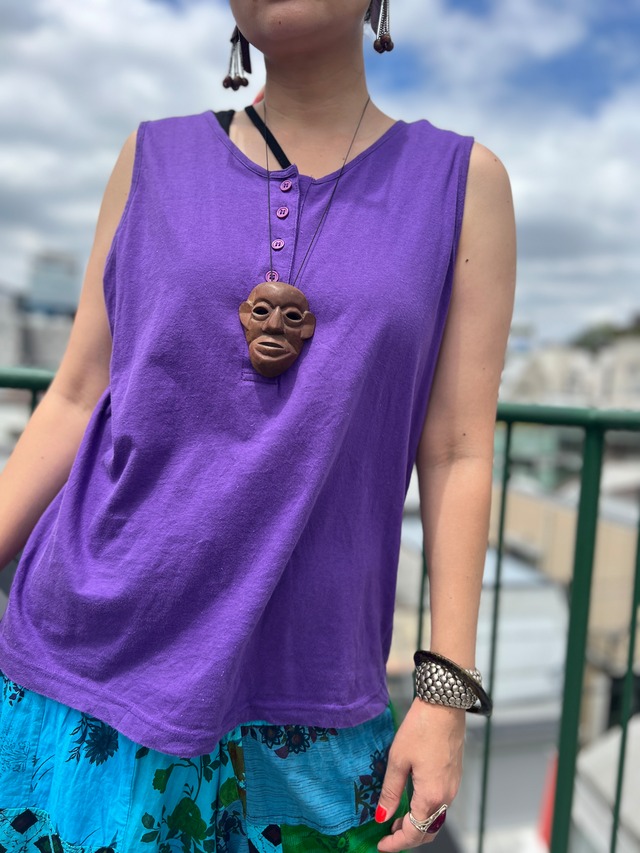 Euro Vintage purple cotton tank top
