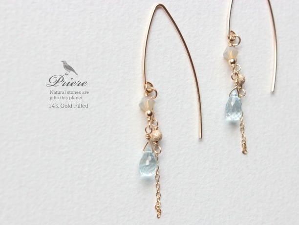 Priere 14KGF 宝石質トパーズ ピアス
