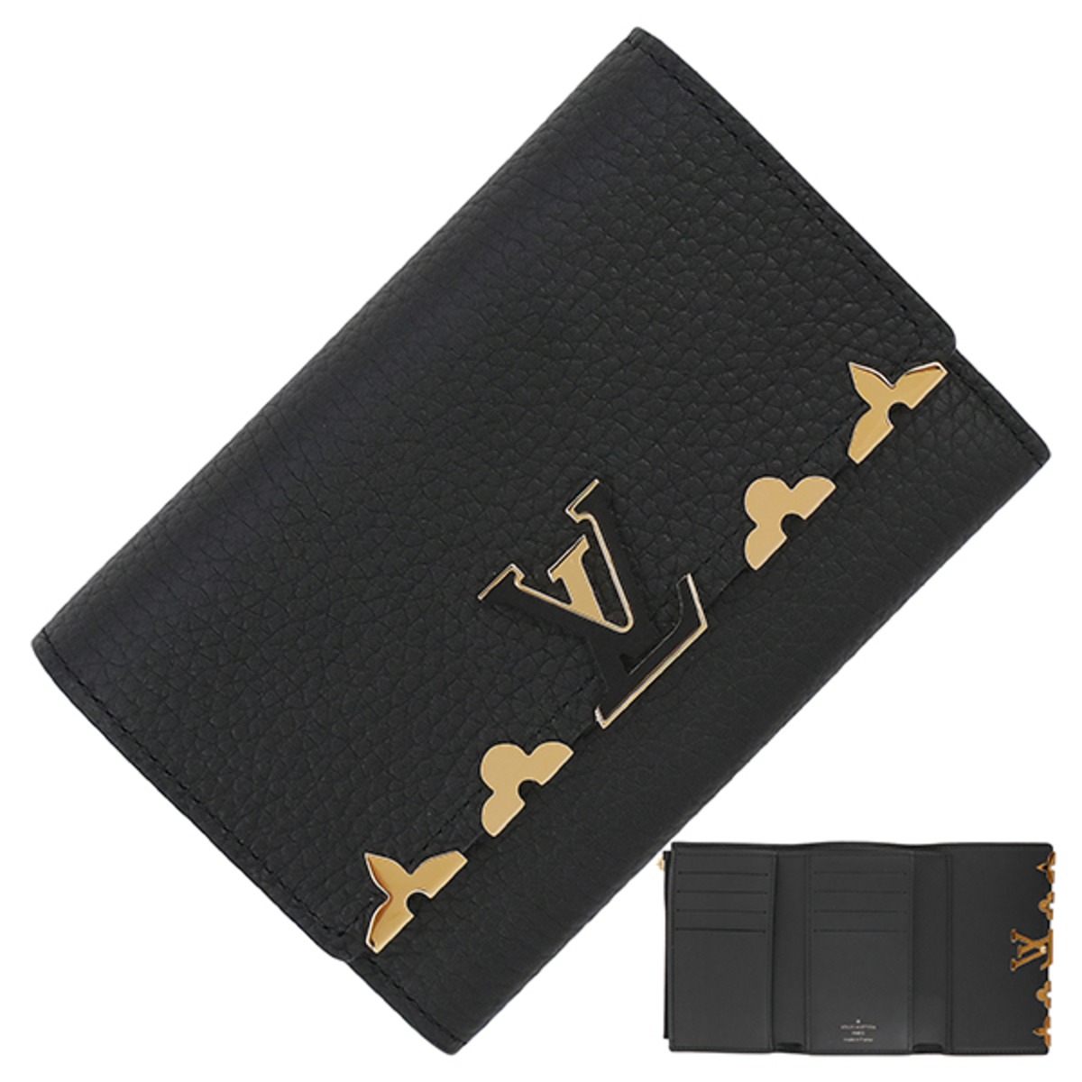 LOUIS VUITTON◇ジプト・コンパクト・ウォレット_LVニューウェーブ_BLK 