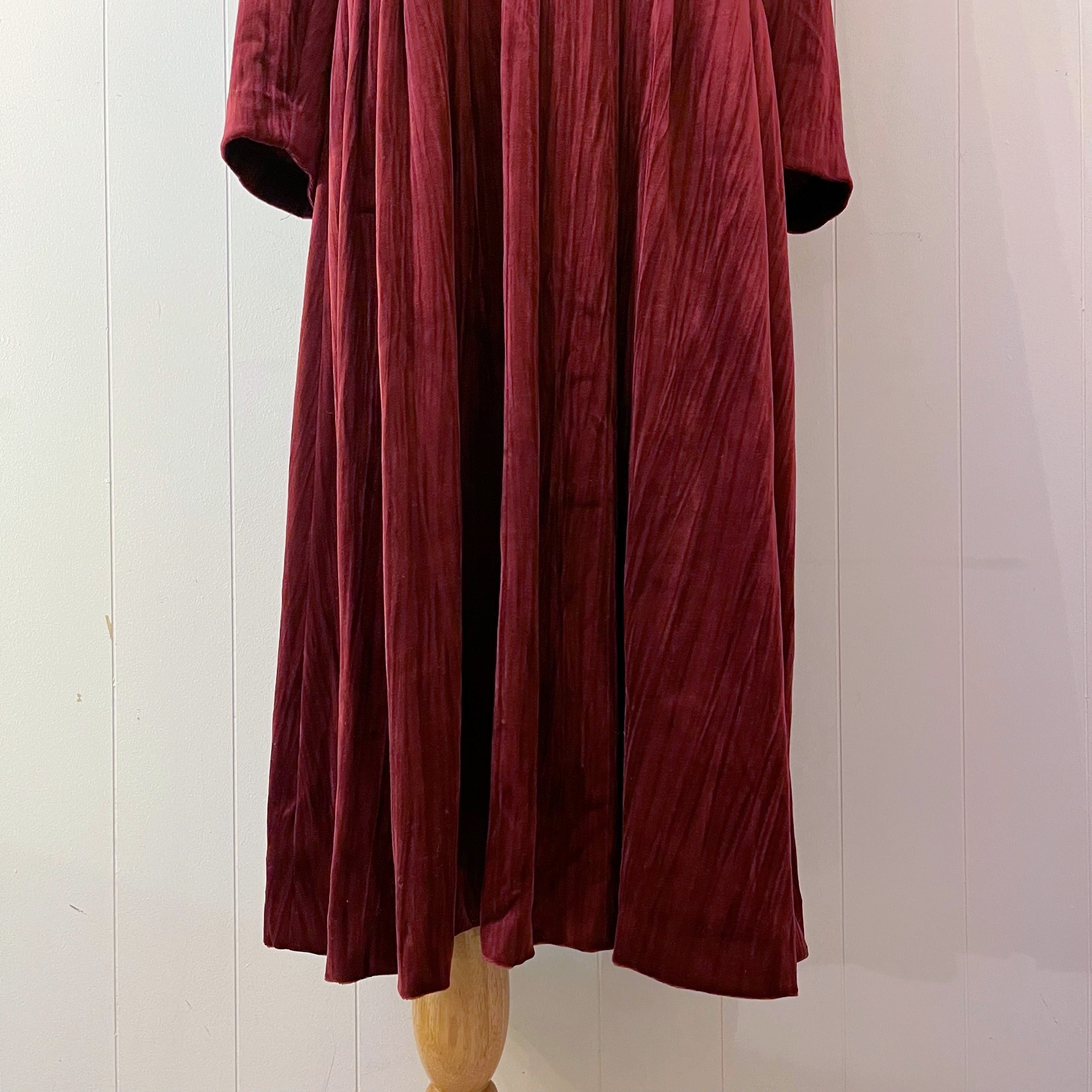 bordeaux velours wrinkle one-piece