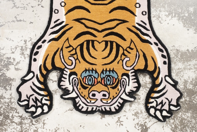 Tibetan Tiger Rug 《Sサイズ•ウール・オリジナル2・マスタードイエロー310》チベタンタイガーラグ