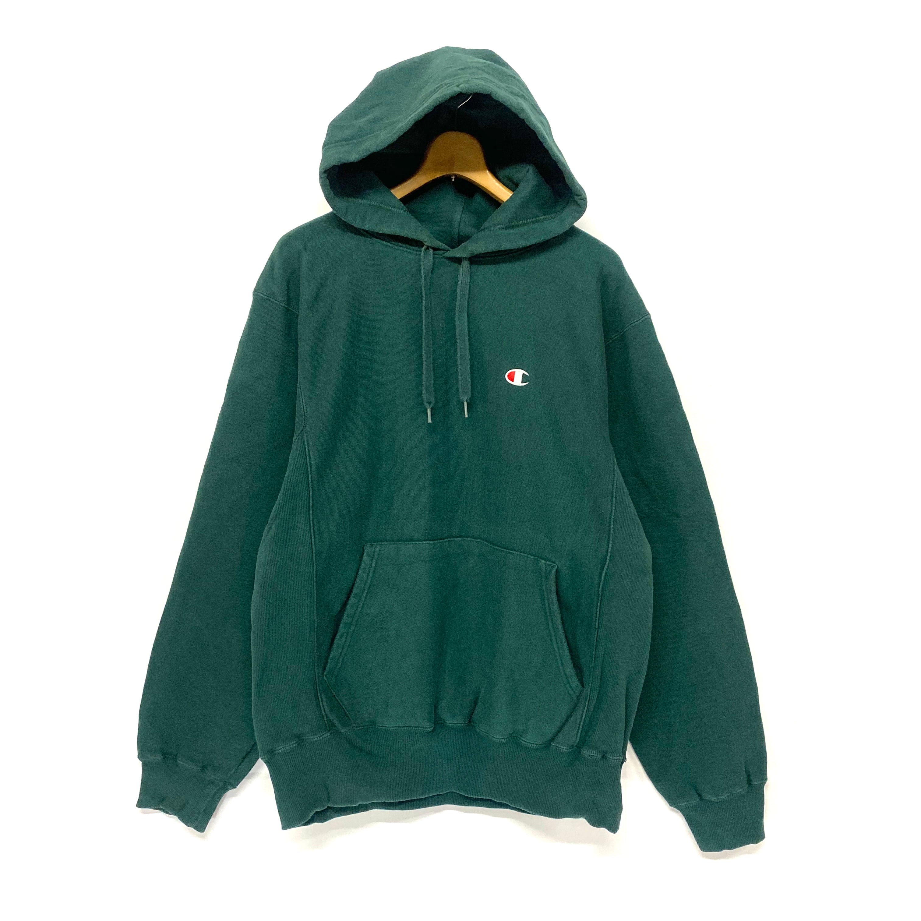 Champion チャンピオン リバースウィーブ ワンポイントロゴ 刺繍 プルオーバー スウェットパーカー グリーン 緑 メンズm 古着 パーカー Cave 古着屋 公式 古着通販サイト 30 Off Sale開催中