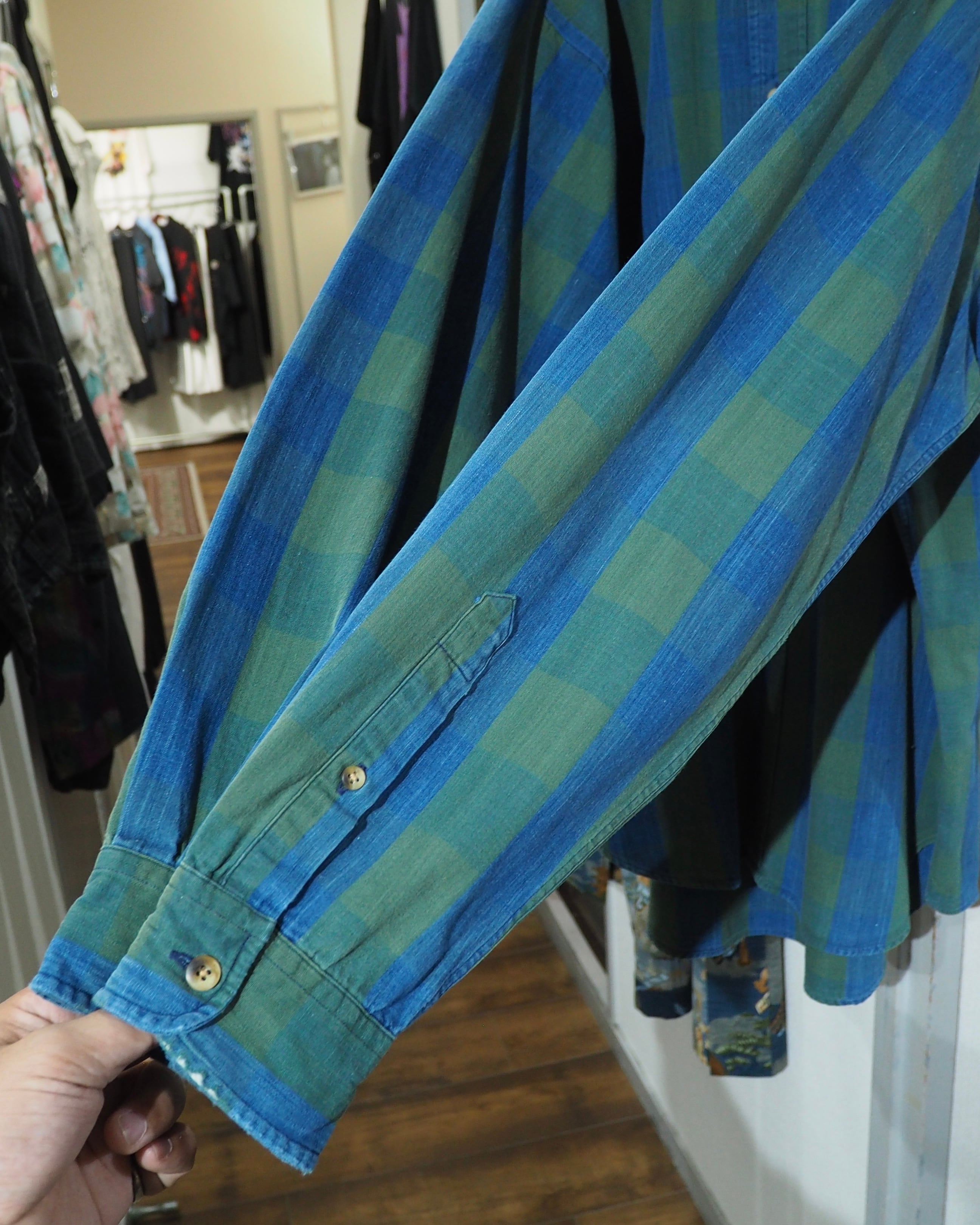 1990s " Old Nautica " Beautiful Buffalo check pattern vintage loose Button Down shirt