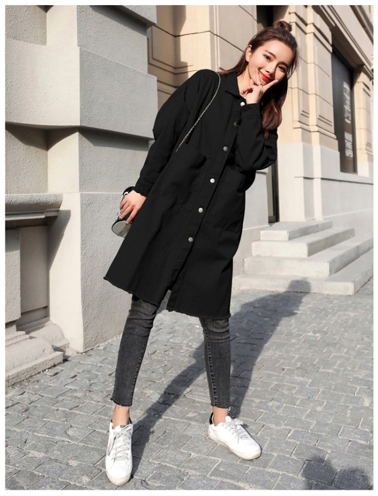 ロングシャツ レディース トップス アウター 襟付き 前開き ロング