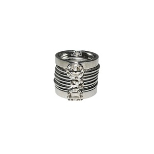 DOLCE&GABBANA silver color wide metal logo ring