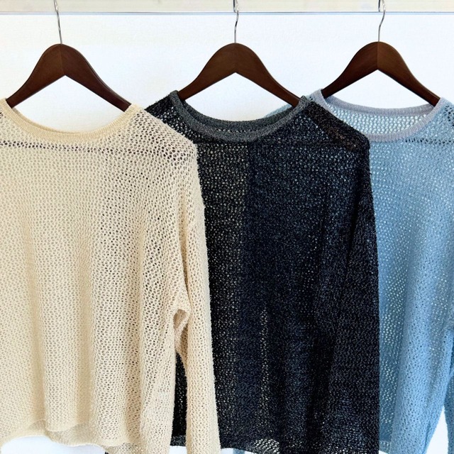 ★OUTLET★シアーメッシュルーズニット