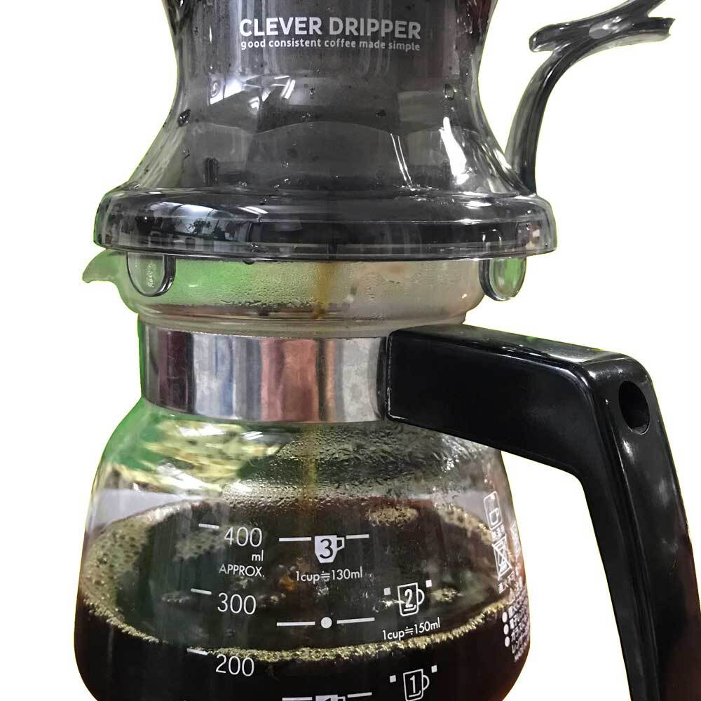 クレバーコーヒードリッパー【透明ブラック】　103コーヒフィルター付き　誰でも美味しい珈琲が楽しめる