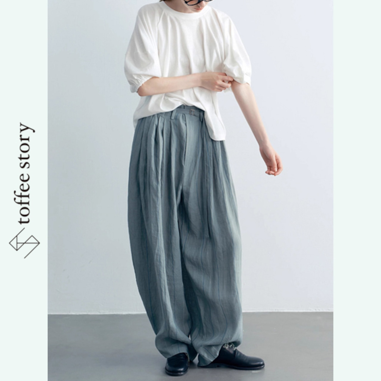 【2color】純綿ランタンスリーブトップ 《P0241》