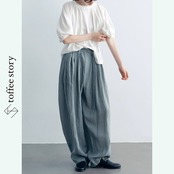 【2color】純綿ランタンスリーブトップ 《P0241》
