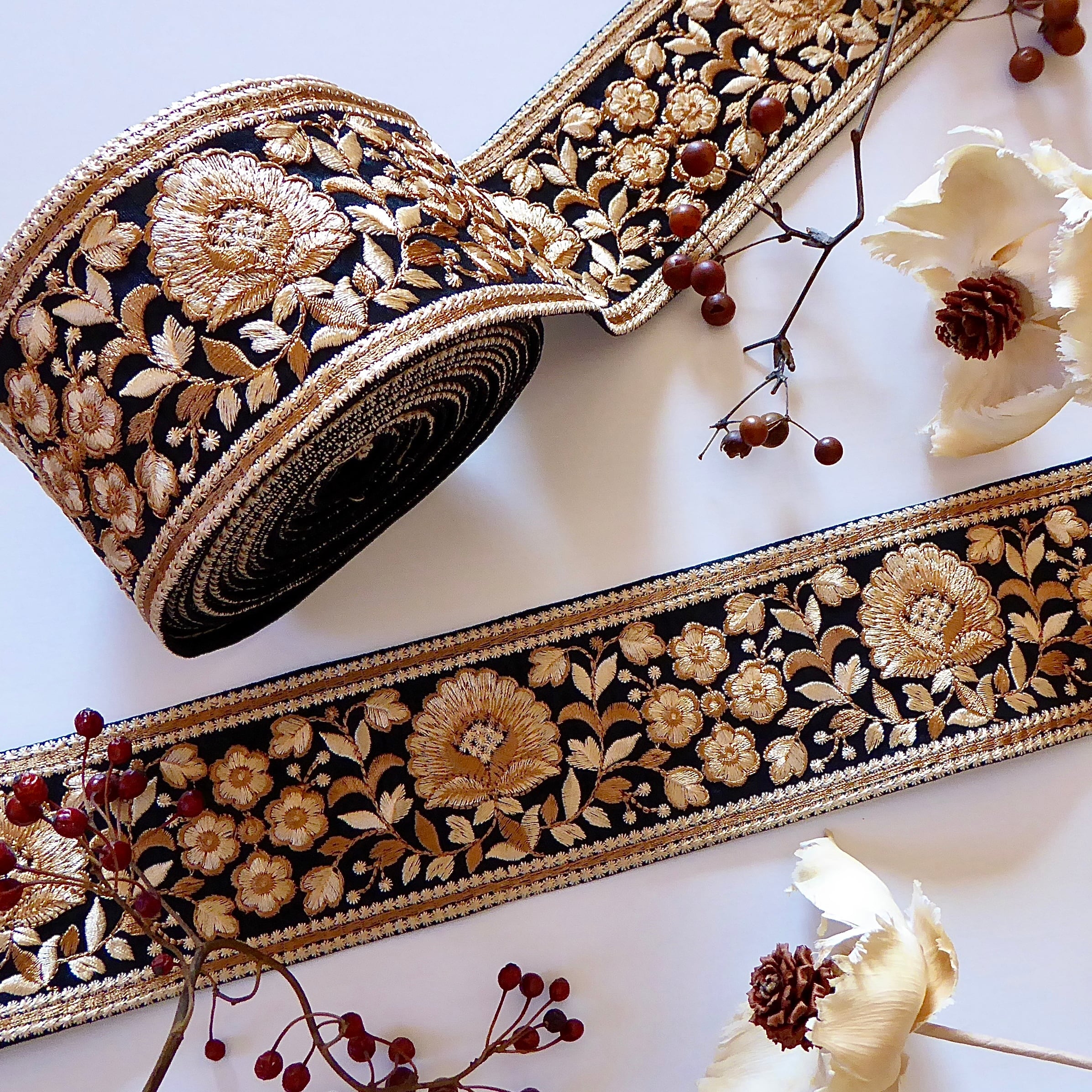 インド刺繍リボン専用 7cm幅 インド刺繍リボン | インド刺繍リボンカット売り「10cm ribbon」