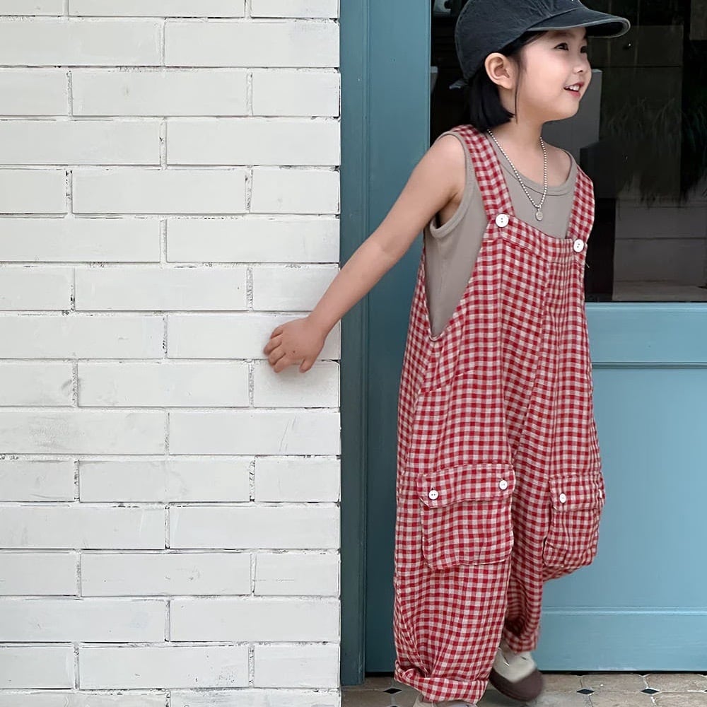 MARK&SONSチェーンステッチ刺繍 60s コットン カバーオール　赤 Konges Sloejd】 チェリー柄 カバーオール 【新生児(50-56cm) / 3か月