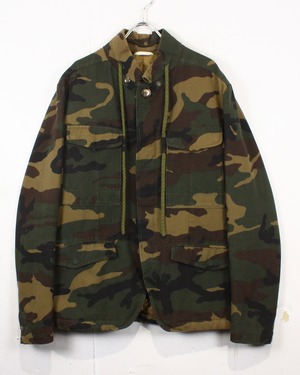 【Caka act2】“equipe’70” Woodland Camouflage Boa × Quilting Liner Jacket