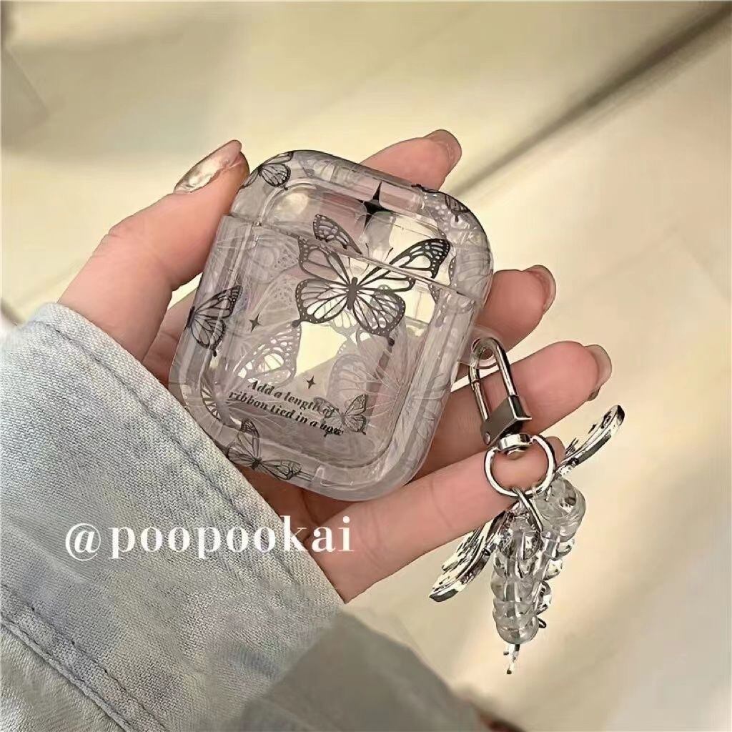 ☆AirPods4 可愛い蝶AirPodsケース 可愛いケース ストラップ ☆AirPods4 可愛い蝶AirPodsケース 可愛いケース ストラップ