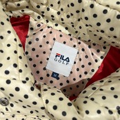 FILA GOLF フィラ ゴルフ 水玉 ドット 中綿 ベスト サイズ M /アイボリーホワイト系×ブラック/レディース/スポーツ