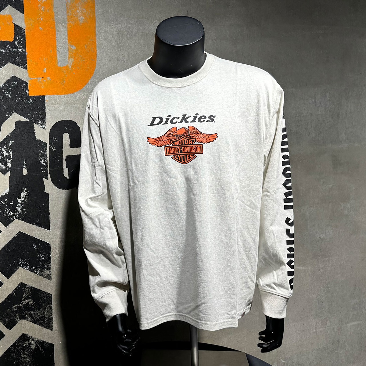 Dickies ハーレーダビッドソン 長袖 Tシャツ ヘビーウェイト イーグル
