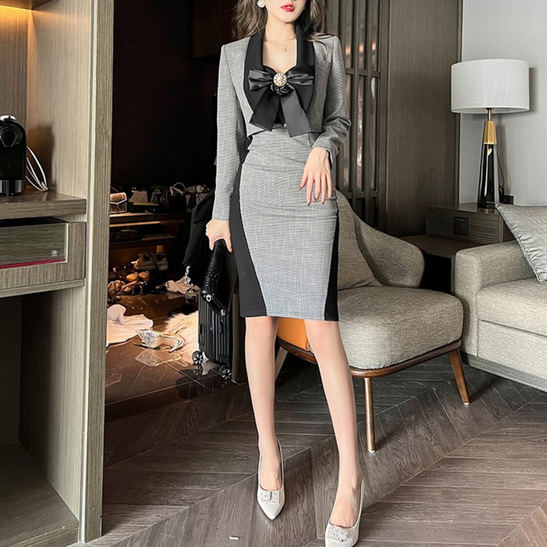 YOKOCHAN バイカラーワンピース ＊ ヨーコチャン 結婚式 入学  