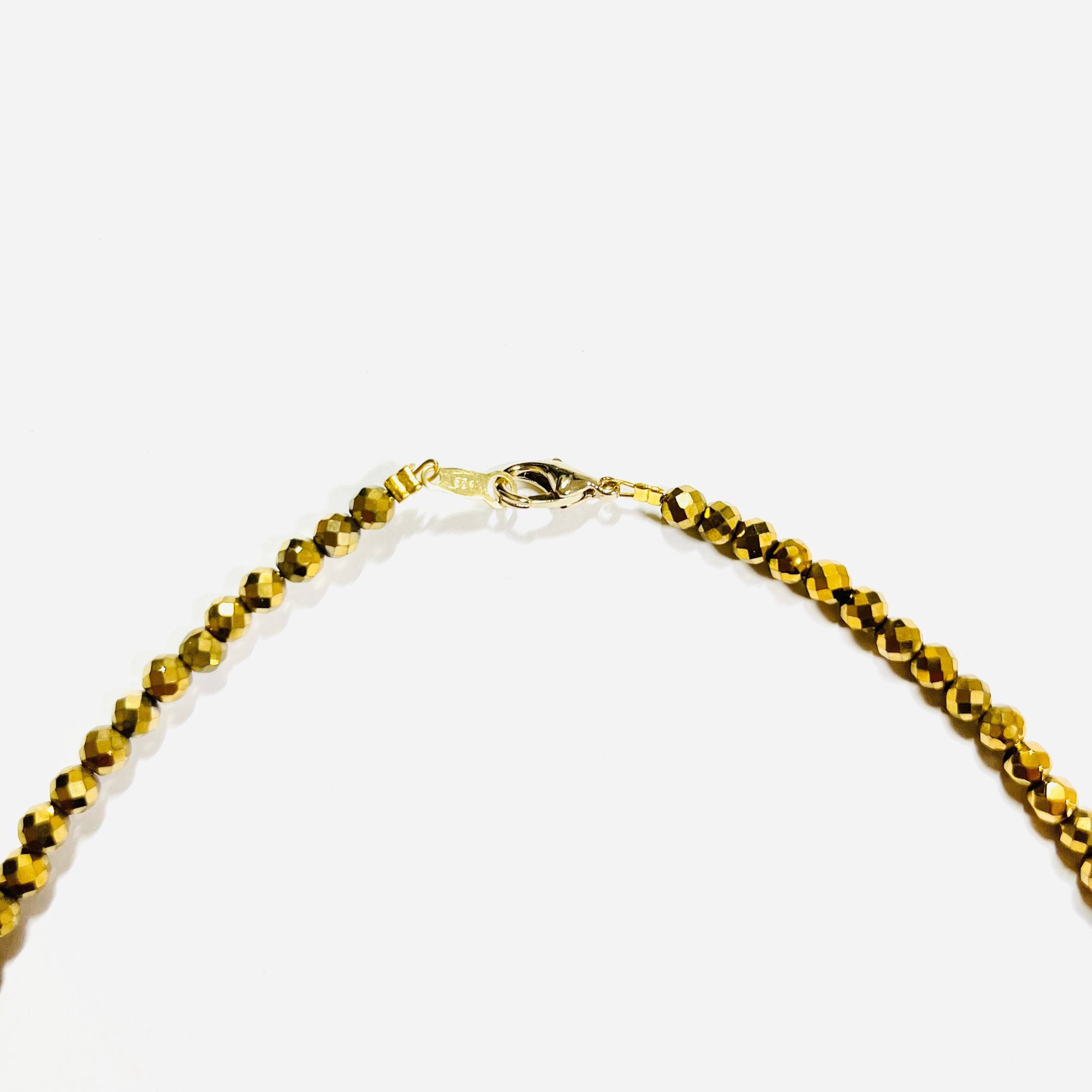 ヘマタイト「K」ネックレス【ゴールド】 | StoneJewelry