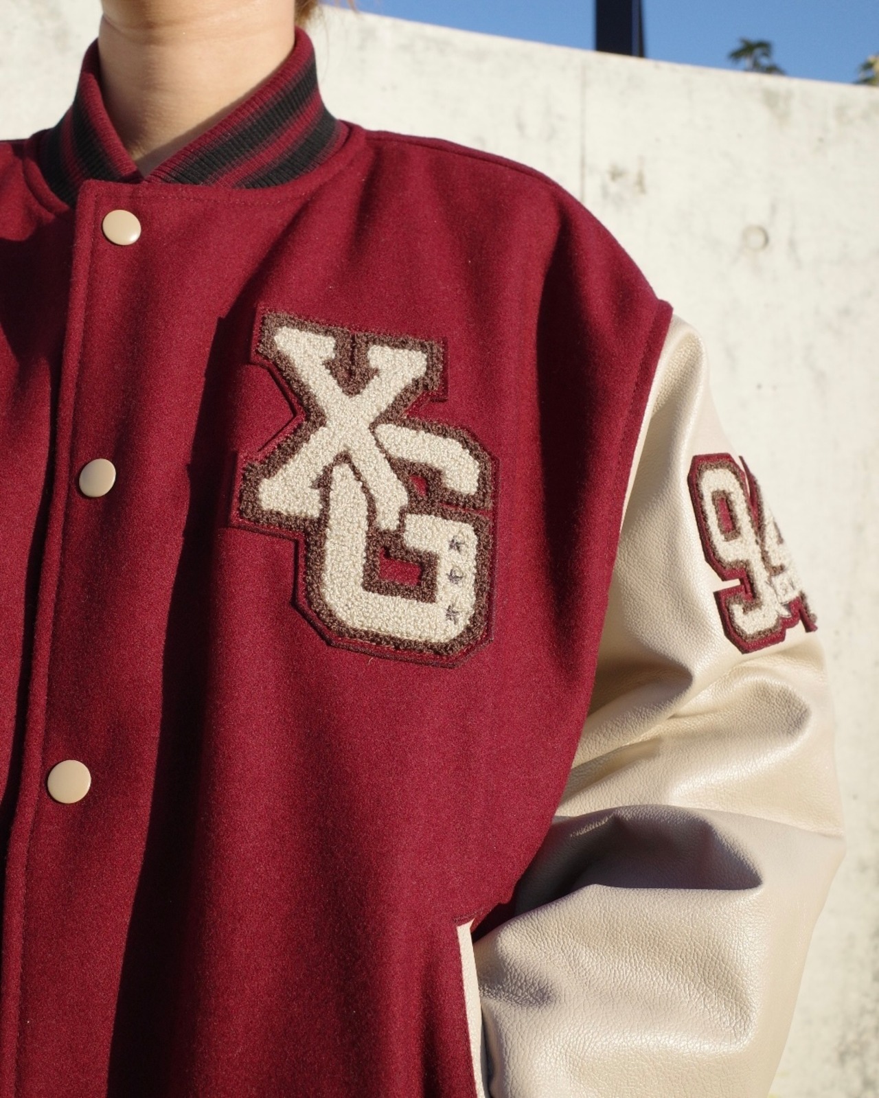 【X-girl】COLLEGE LOGO STADIUM JUMPER【エックスガール】