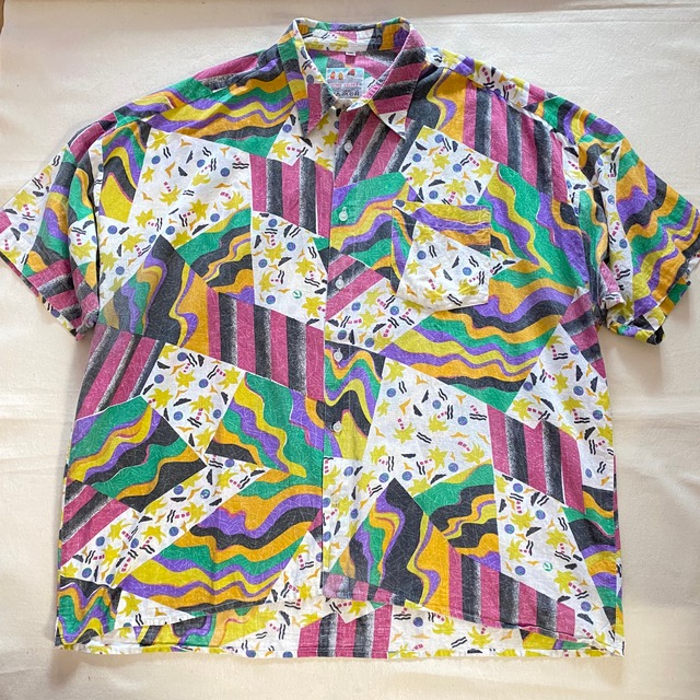 euro 80s　vintage SUNLIGHT  short sleeve　cotton shirt {ユーロ　８０s  ヴィンテージ　SUNLIGHT 半袖　コットンシャツ　古着　メンズ}ユニセックス