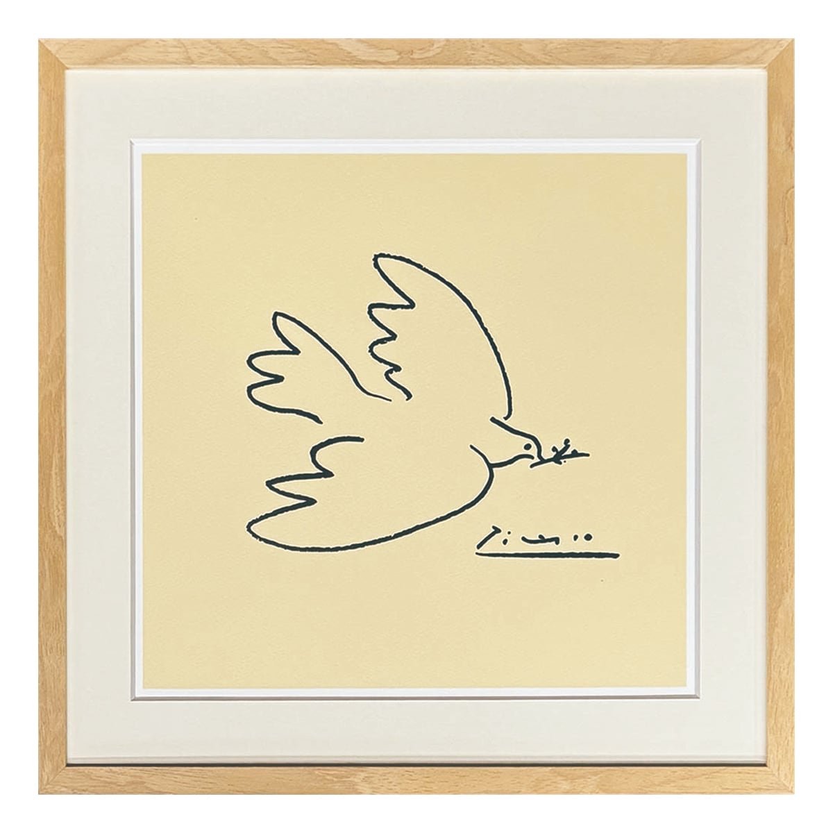 額縁付き] パブロ・ピカソ「The Dove of Peace,1945」ブラックフレーム