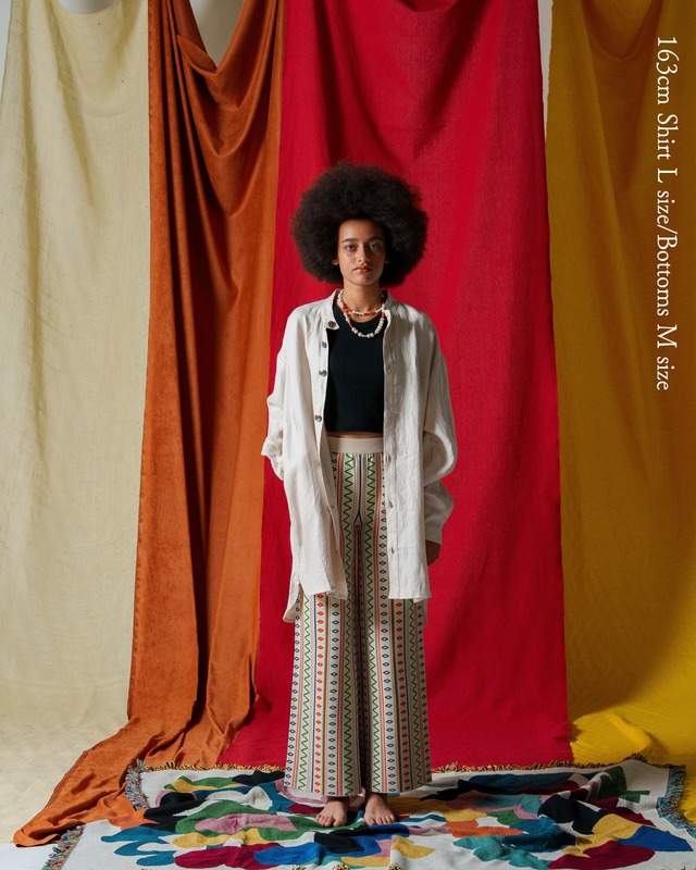 残り僅か/Jacquard Knit Baggy Pants / Native Vanilla