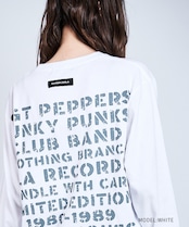 COOLAメッセージプリントルーズロングスリーブTシャツ (WHITE) CQ-47010