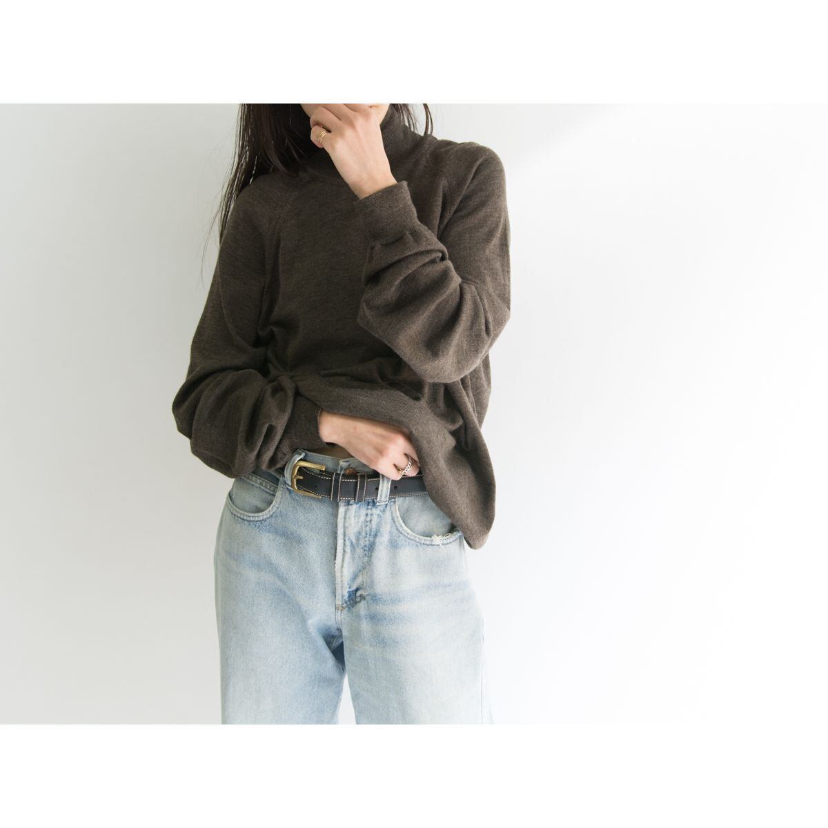 【Les Copains】Made in ITALY Logo plate Waist belt (イタリア製  ロゴプレート ウエスト ベルト)7b