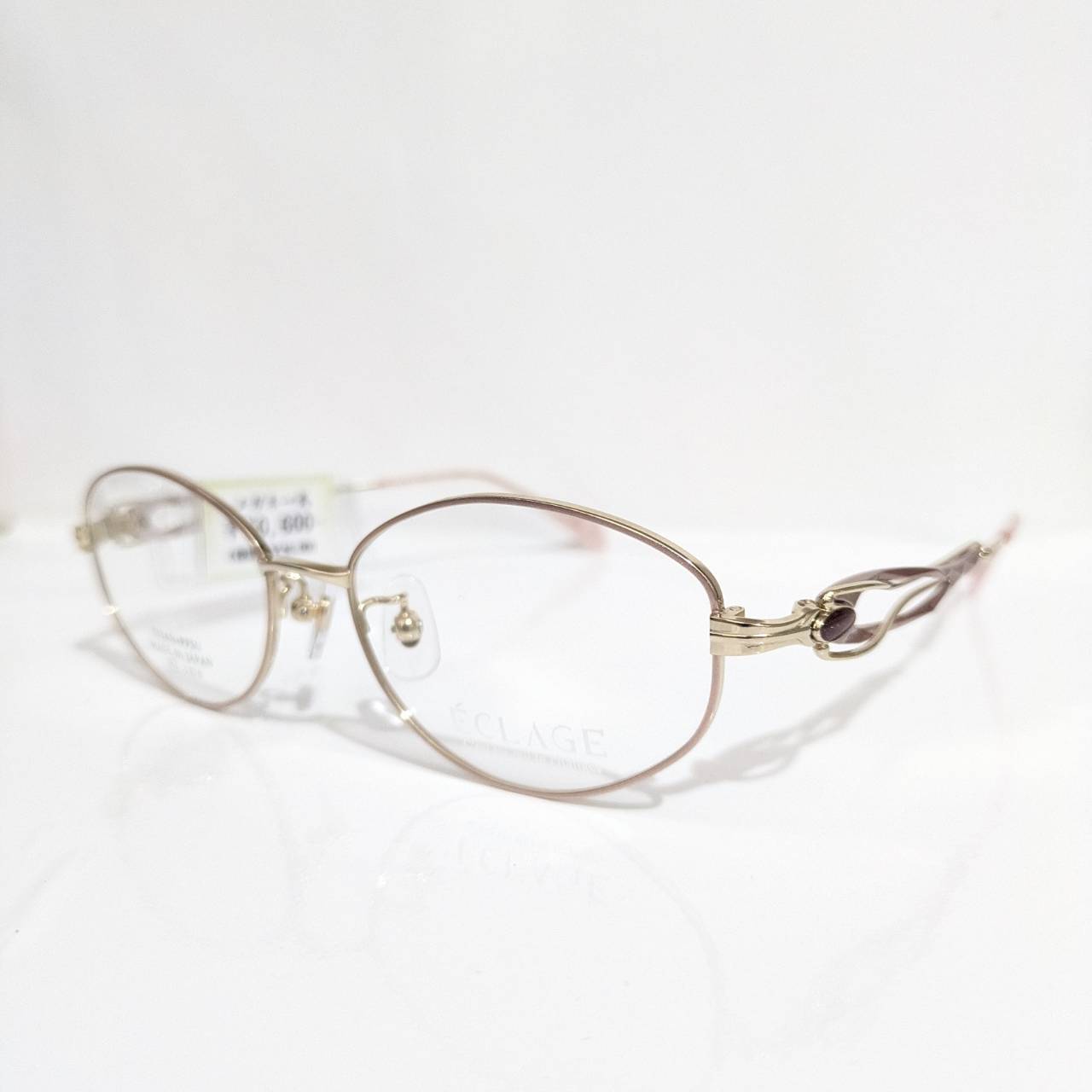【ECLAGE】オーバルメタルフレーム ピンクゴールド