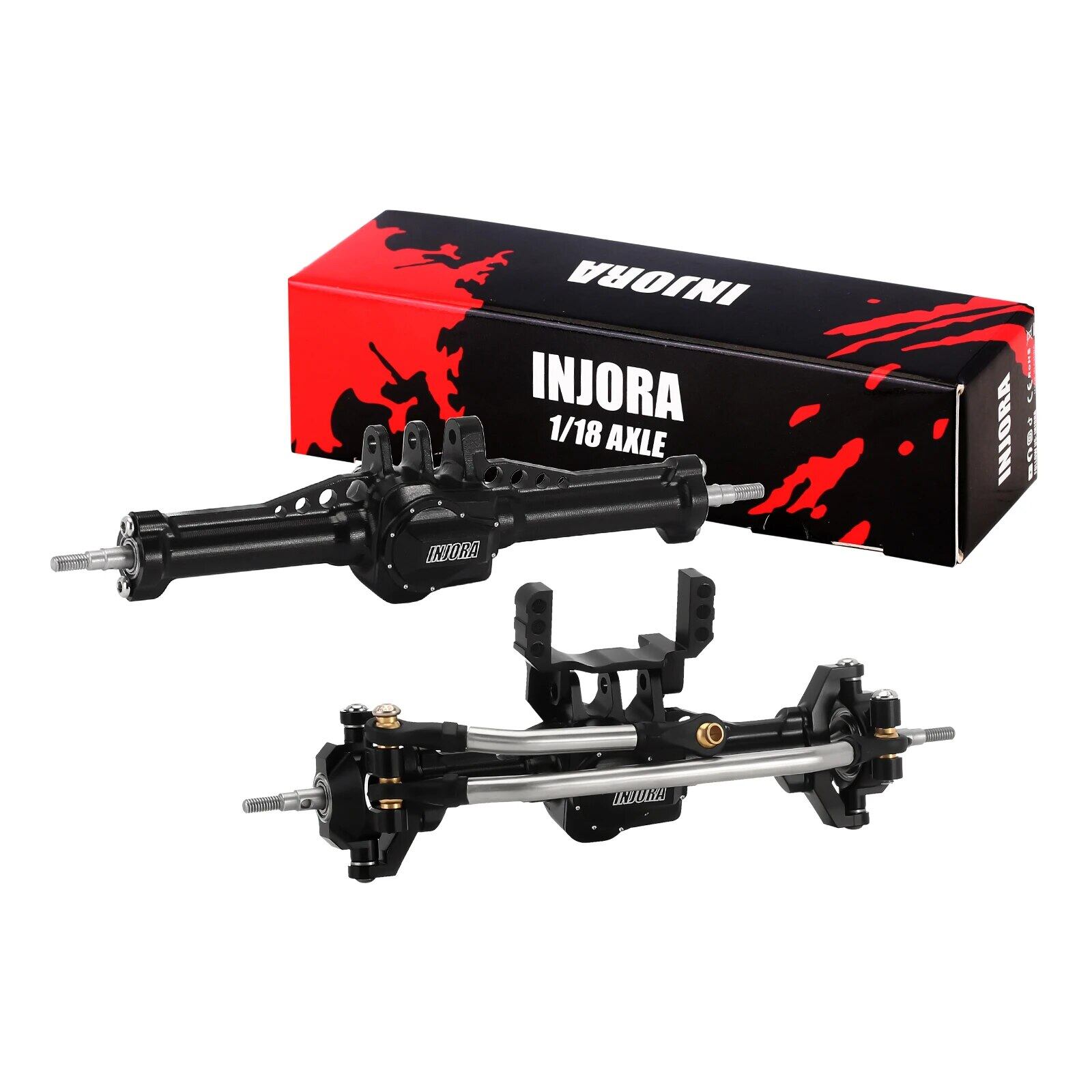 INJORA フロントとリア +4mm アルミニウム アクスル、レイダウン