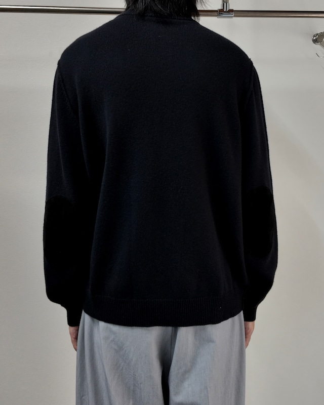 【PRADA】leather elbow patch drivers knit