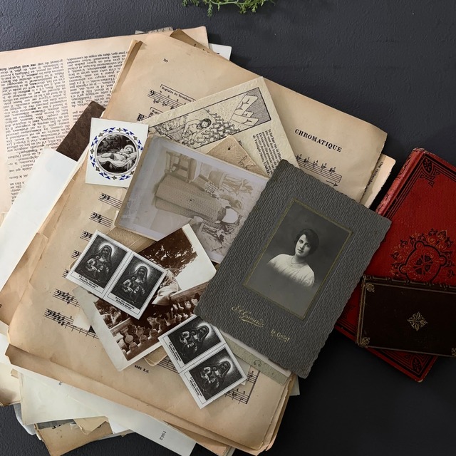 大量1.9kg程度 ヴィンテージ ビンテージ 紙もの フランス雑貨 ジャンクジャーナル  3