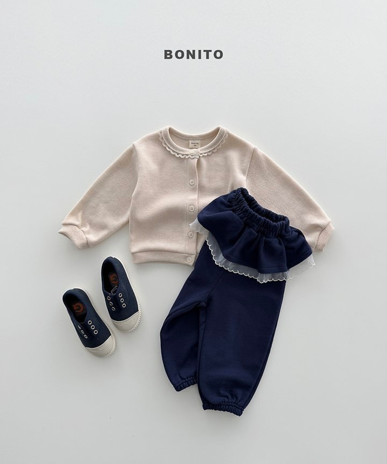 韓国子供服 / BONITO / 26Autumn / チュールフリル ジョガーパンツ / 秋服 *12M~JM *