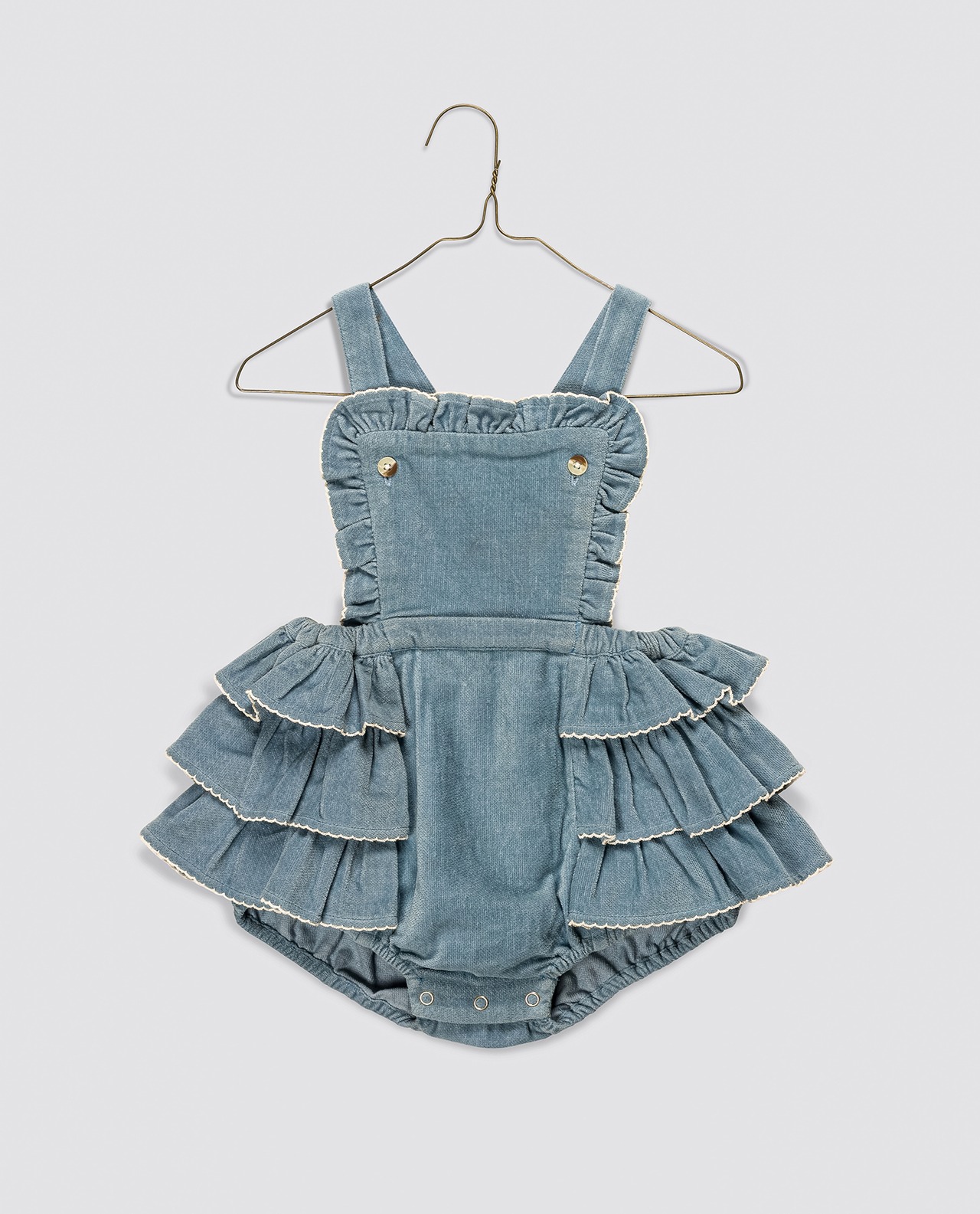 《即納》Little Cotton Clothes / Velvet Dhalia Romper in Eggshell