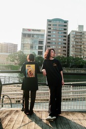 4.5TATAMI flower short sleeve NAVY