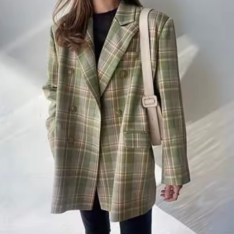 classical check big jacket