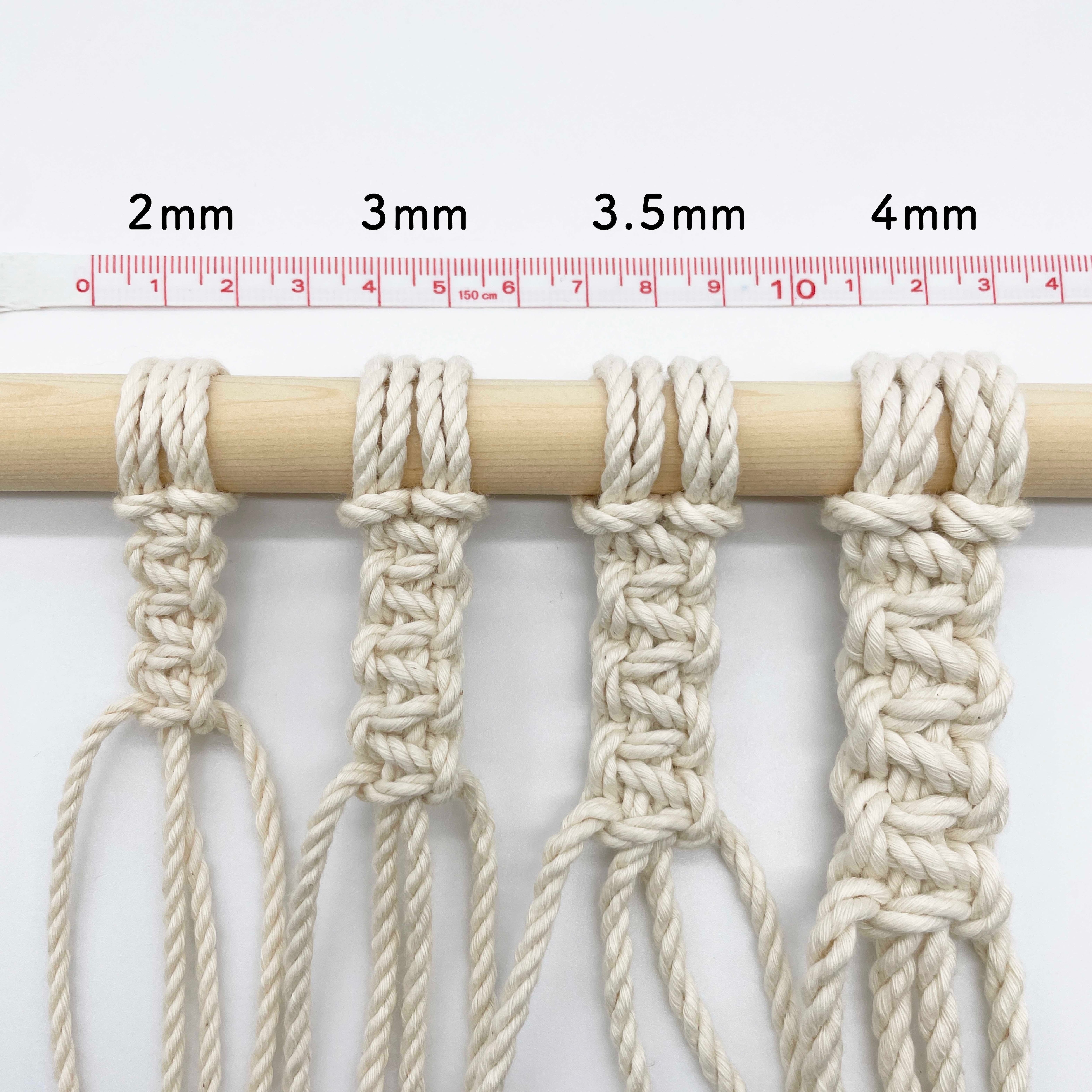 3本撚りオーガニックコットンロープ(2mm・生成り・250g/約120m 3本撚りオーガニックコットンロープ(2mm・生成り・250g/約120m