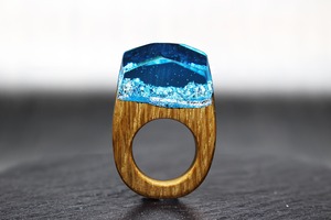【送料無料】Modern Silver ～Resin Wood Ring～