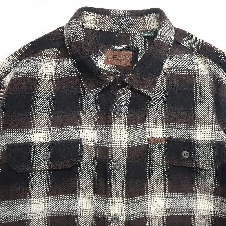古着 ORVIS オービス 脇ポケット付き チェック ネルシャツ 表記：XXL