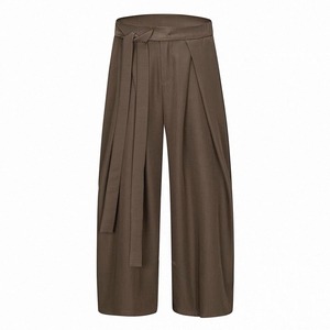 Sash tie pleated pants 1489