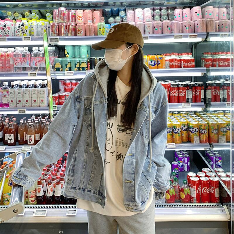 スタンダードフードジャケット スプリングオータムトップス ロング レトロ 春物 秋物 試着室57160148811