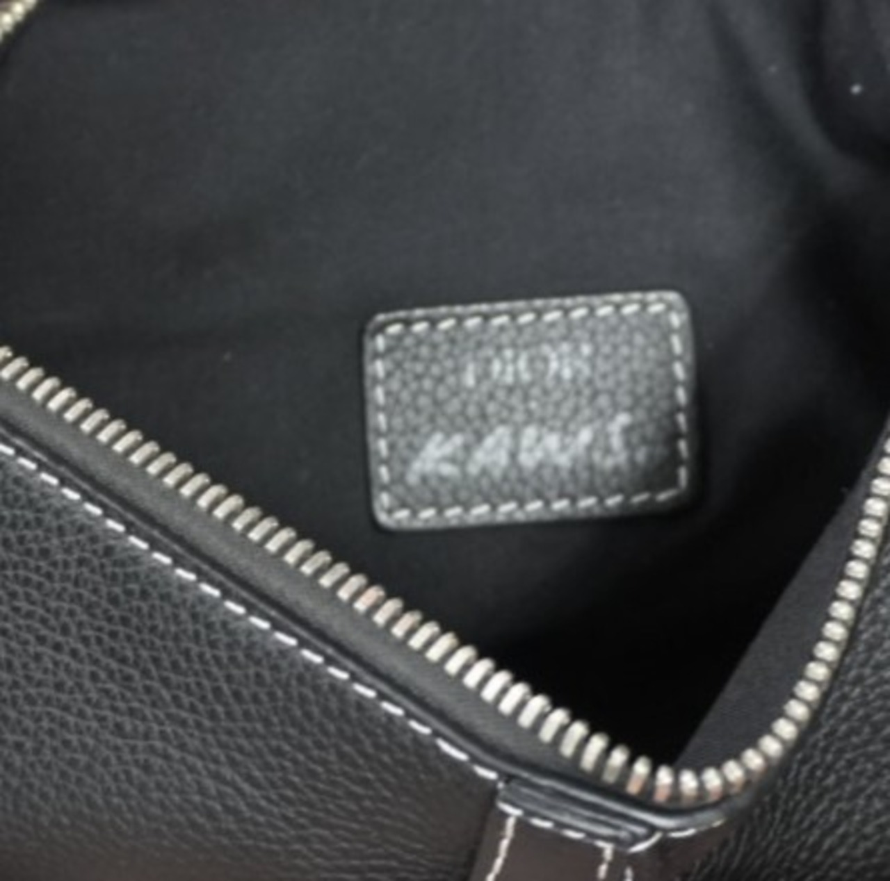 Christian Dior クリスチャンディオールDIOR×KAWS ビー サドル レザー ボディバッグ ブラック 06-BO-0119